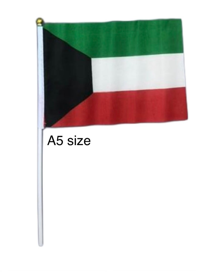 SEDRA | Kuwait National Flag Handheld – A5 Size with Plastic Stick 12 pieces - Image 2